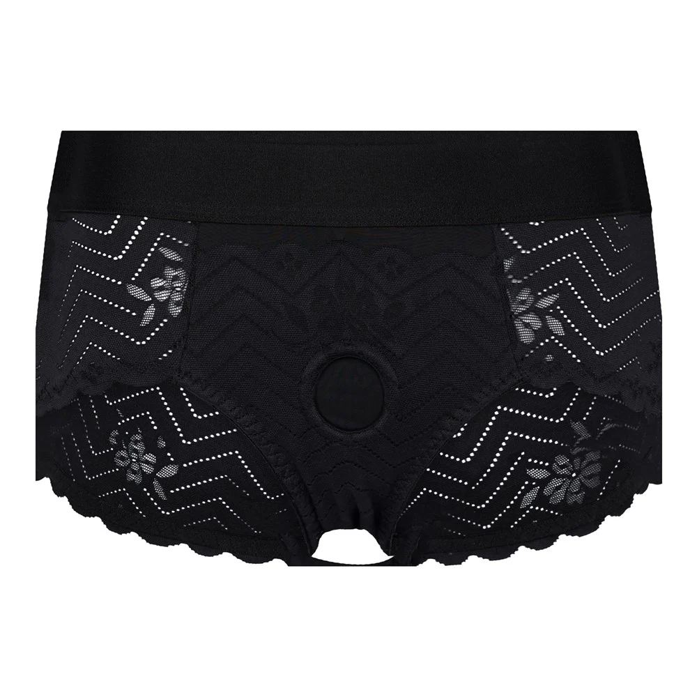 Страпоны - Страпон на кружевных трусиках Dream Toys Bold Phoenix, S, черный, 15,5 × 3 см 6