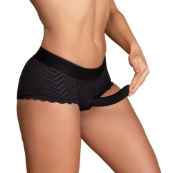 Страпон на кружевных трусиках Dream Toys Bold Phoenix, S, черный, 15,5 × 3 см