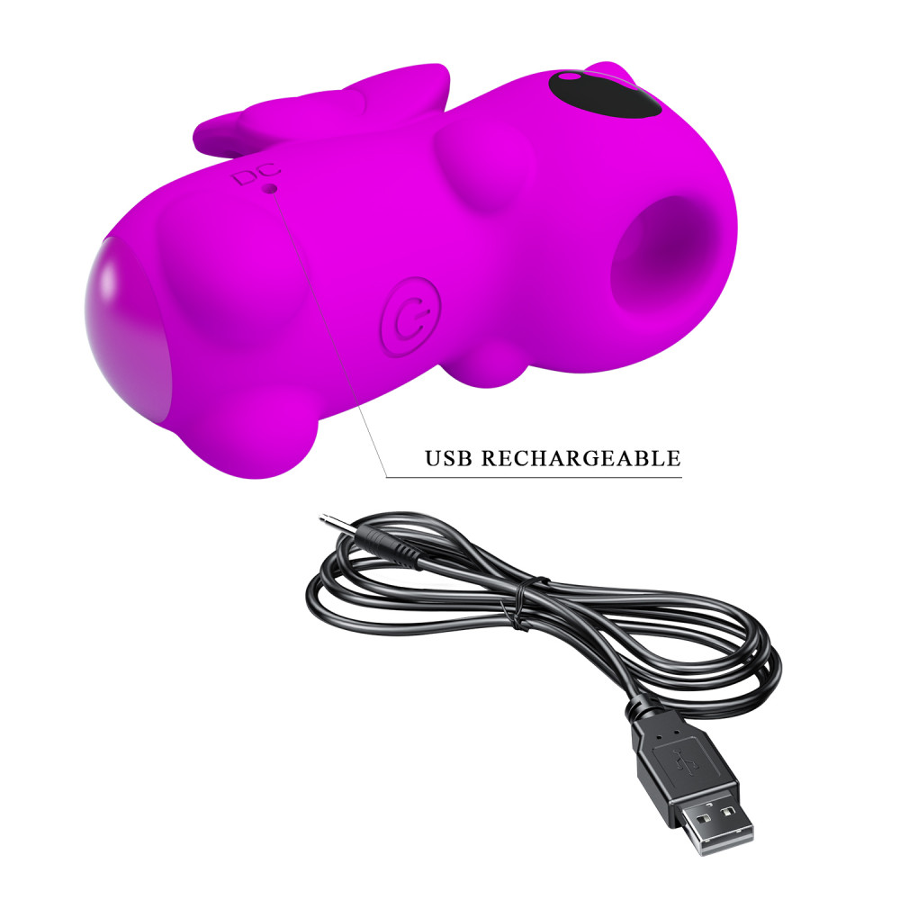 Вакуумный вибратор - Стимулятор для клитора Pretty Love Magic Unicorn на палец, фуксия, 7.5 см 8