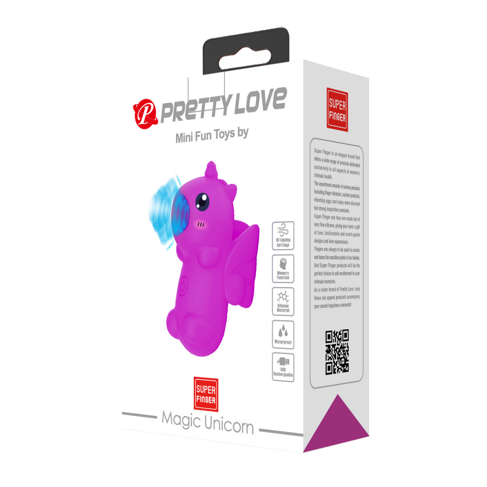 Вакуумный вибратор - Стимулятор для клитора Pretty Love Magic Unicorn на палец, фуксия, 7.5 см 10