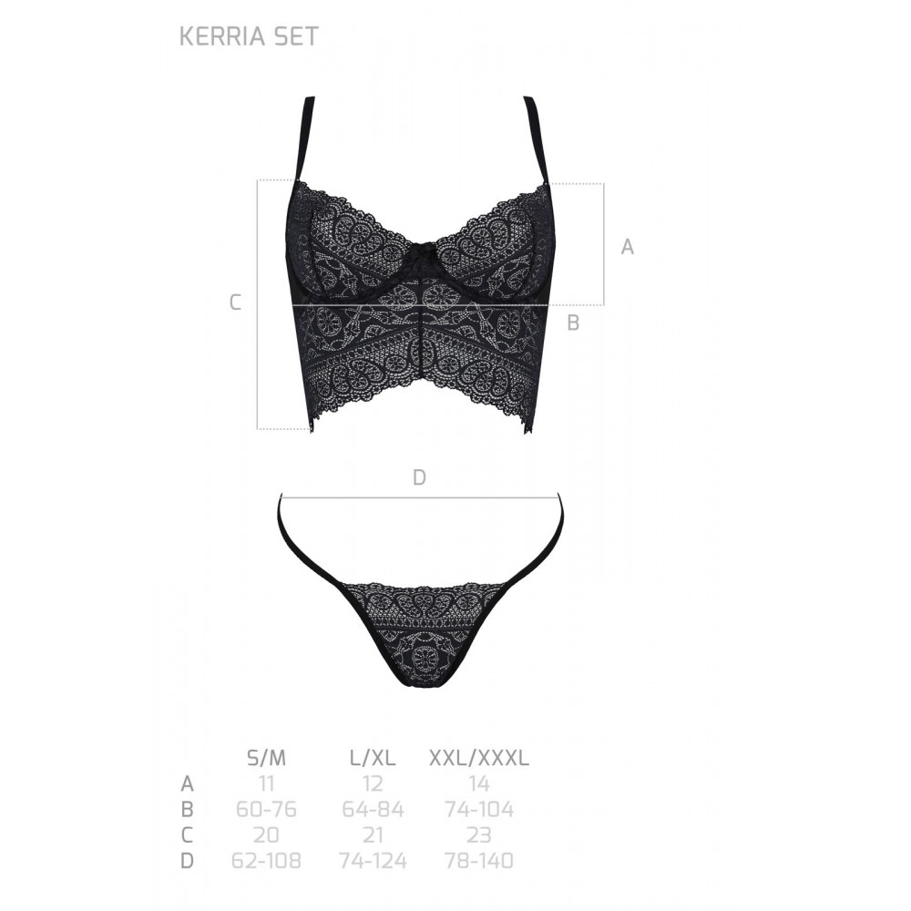 Эротические комплекты - Комплект Passion KERRIA SET black L/XL - ECO Passion 4