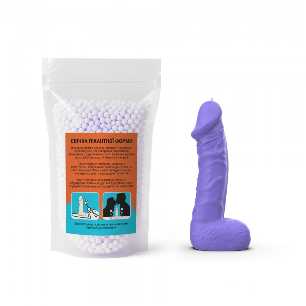Секс приколы - Свеча в виде члена Чистий Кайф MEDIUM Violet 3
