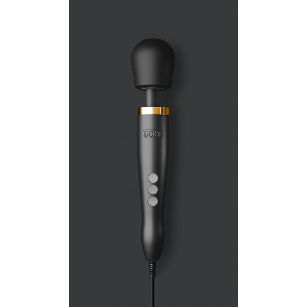 Для LGBTQ+ - Преміальний вібромасажер DOXY Die Cast матово-чорний, з покриттям із 24-каратного золота 3
