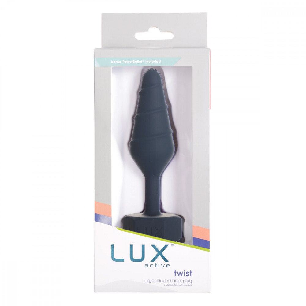 Анальні іграшки без вібрації - Анальна пробка Lux Active Twist Plug Large Blue 5