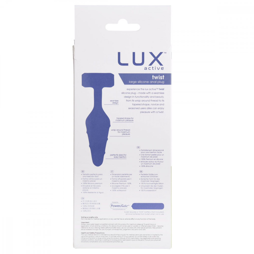 Анальні іграшки без вібрації - Анальна пробка Lux Active Twist Plug Large Blue 7