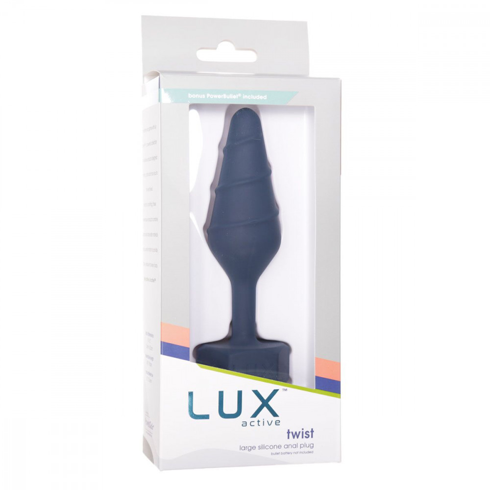 Анальні іграшки без вібрації - Анальна пробка Lux Active Twist Plug Large Blue 6