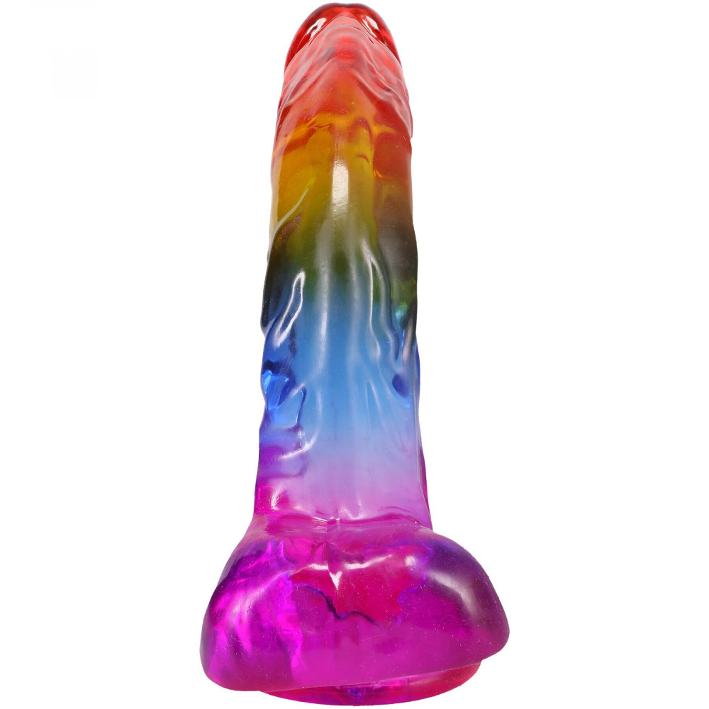 Фалоімітатор - Фалоімітатор Doc Johnson Crystal Jellies - 9.5 Inch Dildo - Rainbow 2
