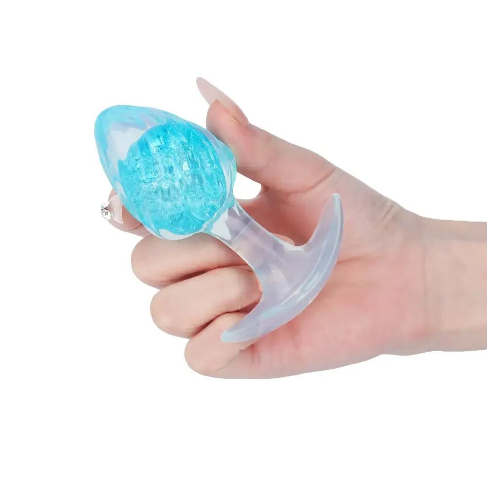 Анальные игрушки без вибрации - Анальная пробка Liebe Seele Icecream-shaped Crystal Anal Plug - Blue Small 2