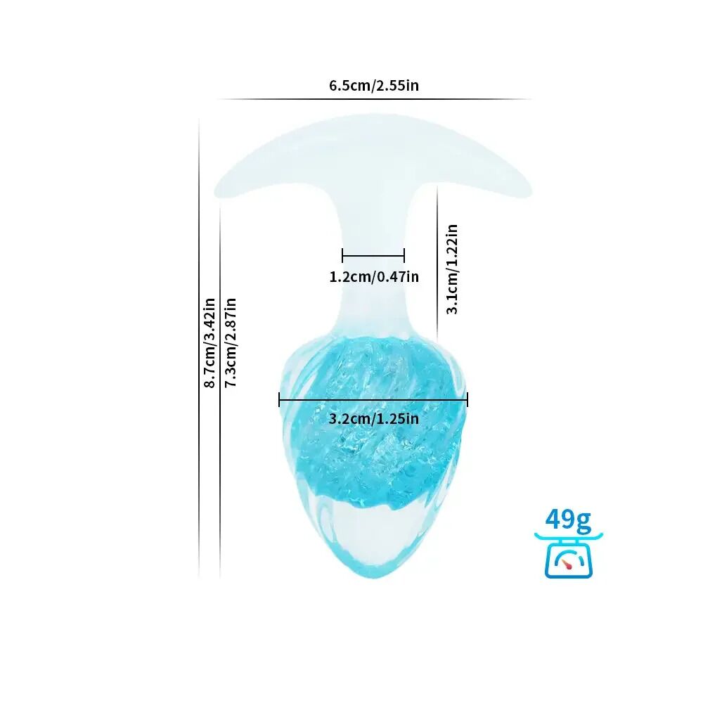 Анальные игрушки без вибрации - Анальная пробка Liebe Seele Icecream-shaped Crystal Anal Plug - Blue Small 1