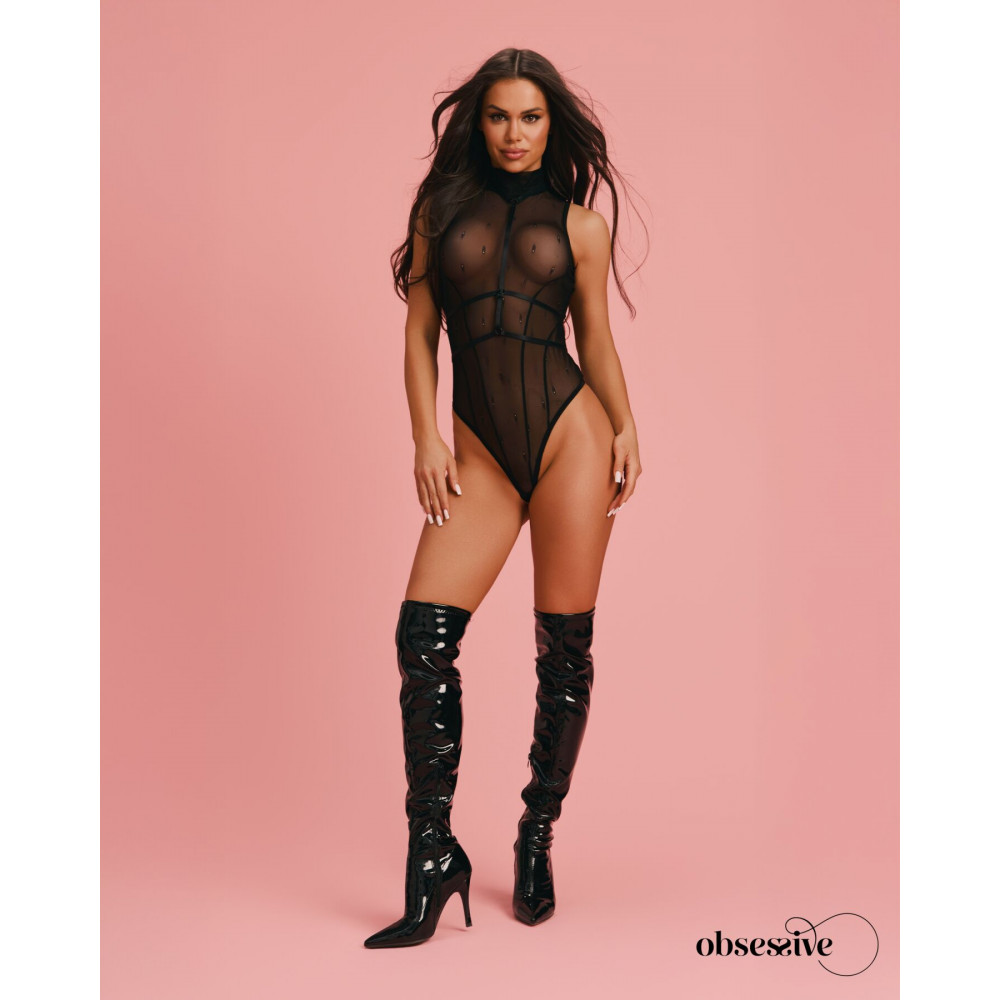 Жіноча еротична білизна - Боді Obsessive Anniverse Special teddy & harness 2XL/3XL 2