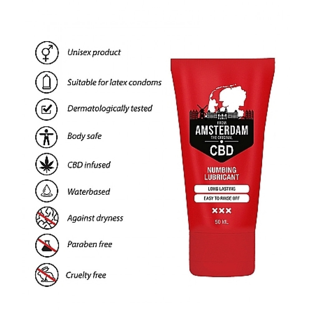  - Вагинальный гель на водной основе с пролонгирующим эффектом Original CBD from Amsterdam - Numbing Lubricantl, 50 ml 7