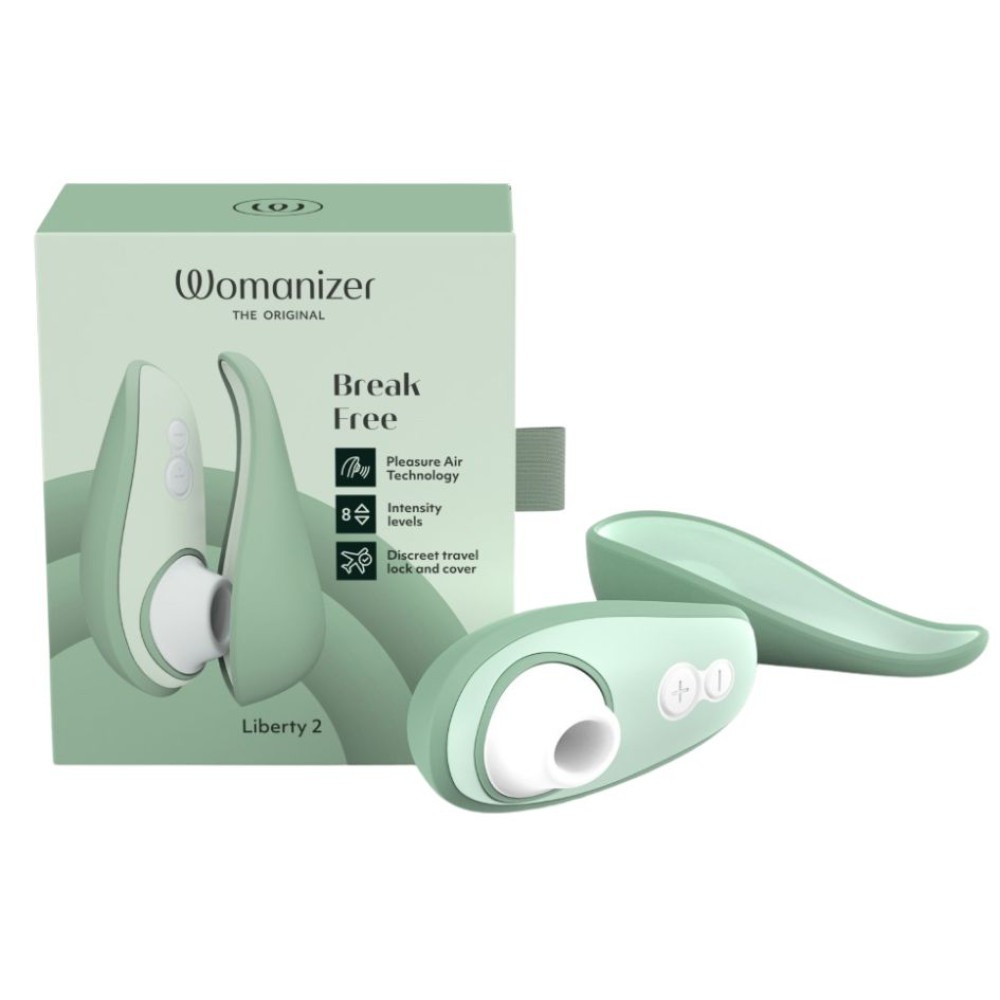 Вакуумний вібратор - Вакуумний кліторальний стимулятор, Womanizer Liberty 2 Sage, світло-зелений