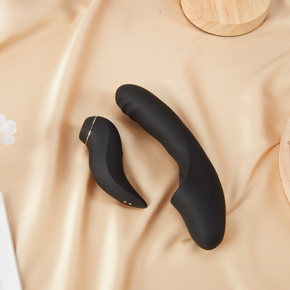  - Смарт вібратор для стимуляції клітора з фрикціями BeYourLover Fatima та змінною насадкою, чорний 2