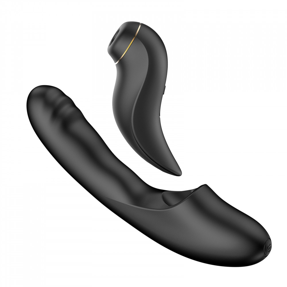  - Смарт вібратор для стимуляції клітора з фрикціями BeYourLover Fatima та змінною насадкою, чорний 6