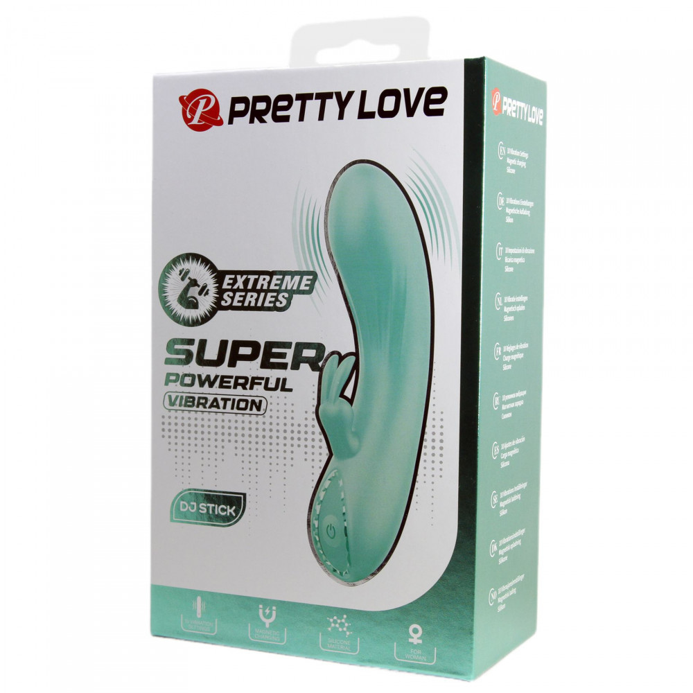 Вибратор-кролик - Вибратор-кролик PRETTY LOVE DJ Stick бирюзовый, 12.7 х 2.7 см 8