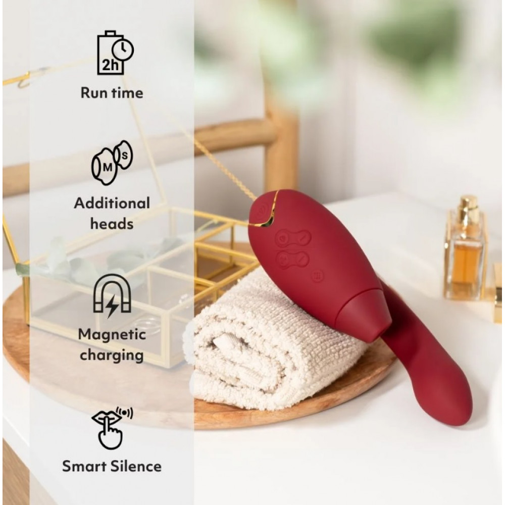 Вакуумный вибратор - Инновационный бесконтактный вибратор-стимулятор Womanizer Duo 2 Bordeaux 5
