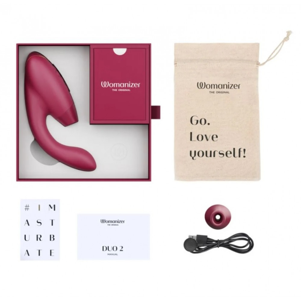 Вакуумный вибратор - Инновационный бесконтактный вибратор-стимулятор Womanizer Duo 2 Bordeaux 6