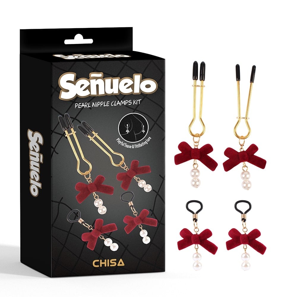 БДСМ игрушки - Зажимы на соски CHISA Pearl Nipple Clamps Kit-Senuelo