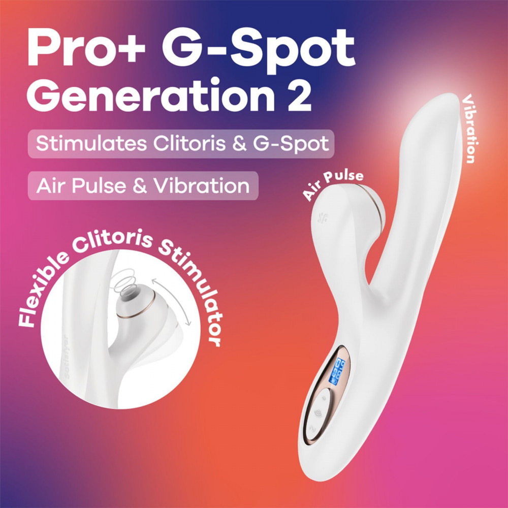 Секс игрушки - Вакуумный вибратор-кролик Satisfyer Pro+ G-Spot Generation 2 Wihte (мятая упаковка!!!) 7