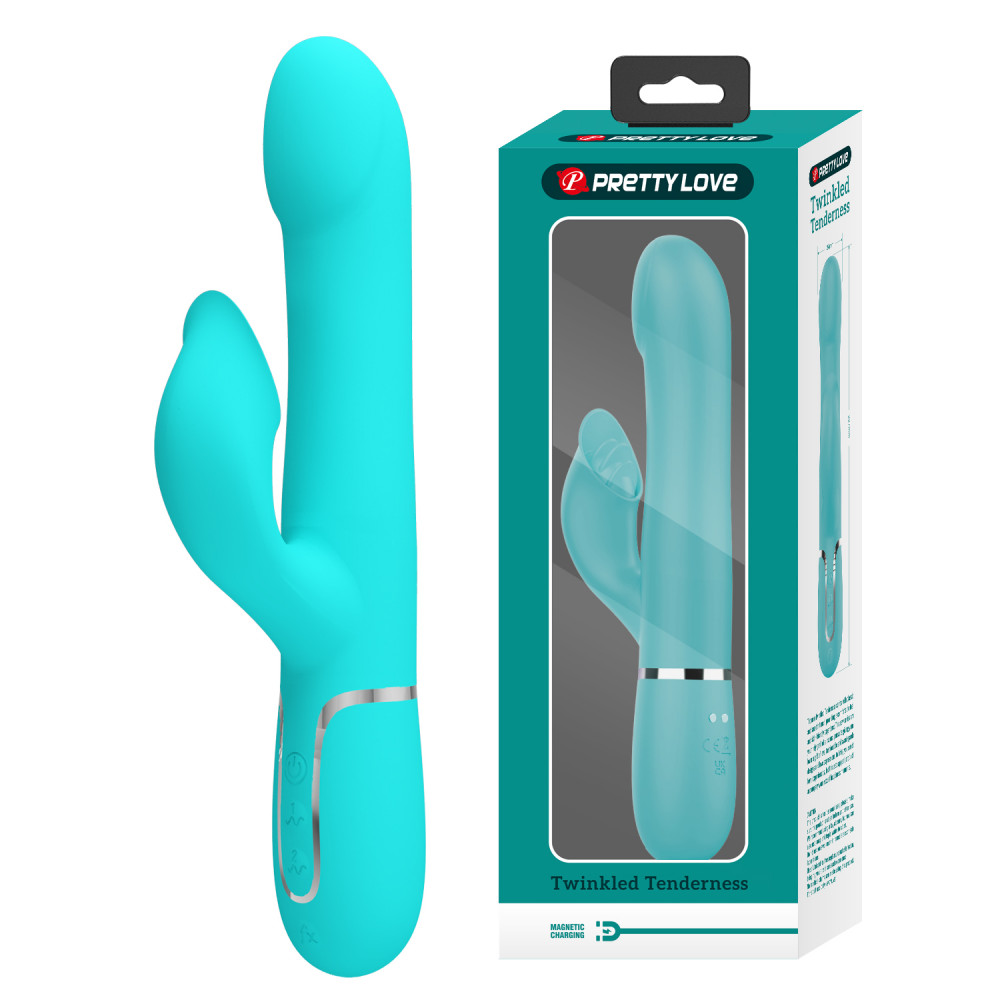 Різне - Вібромасажер із поступальним рухом серії Pretty Love - Falin Twinkled Tenderness Green 7 vibration functions 4 rolling functions, BW-500012-1