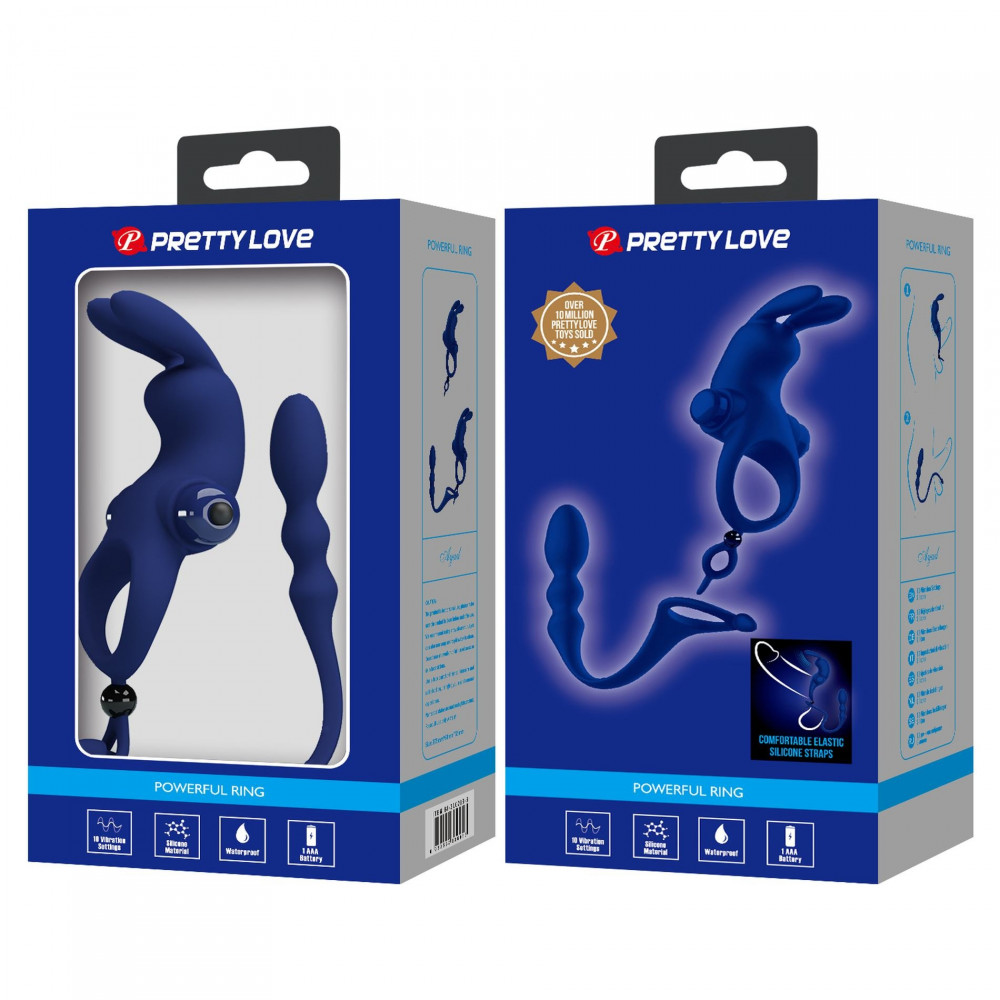Різне - Ерекційне вібро кільце з анальним стимулятором Pretty Love - Powerful ring, BI-210213-3 11