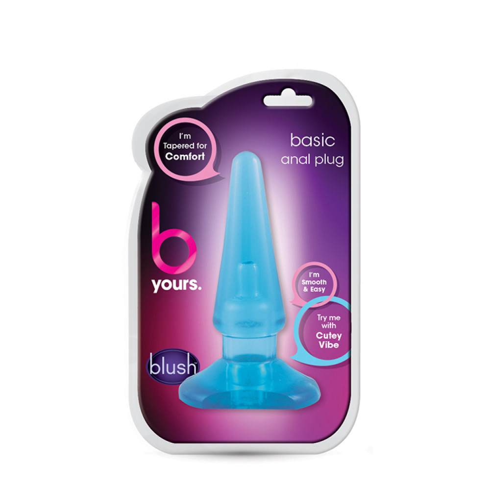 Анальные игрушки без вибрации - Анальный плаг B YOURS BASIC ANAL PLUG BLUE 1