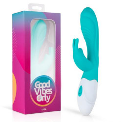 GVO003 Вибратор-кролик Leda Good Vibes Only, силиконовый, голубой, 20 х 3.2 см