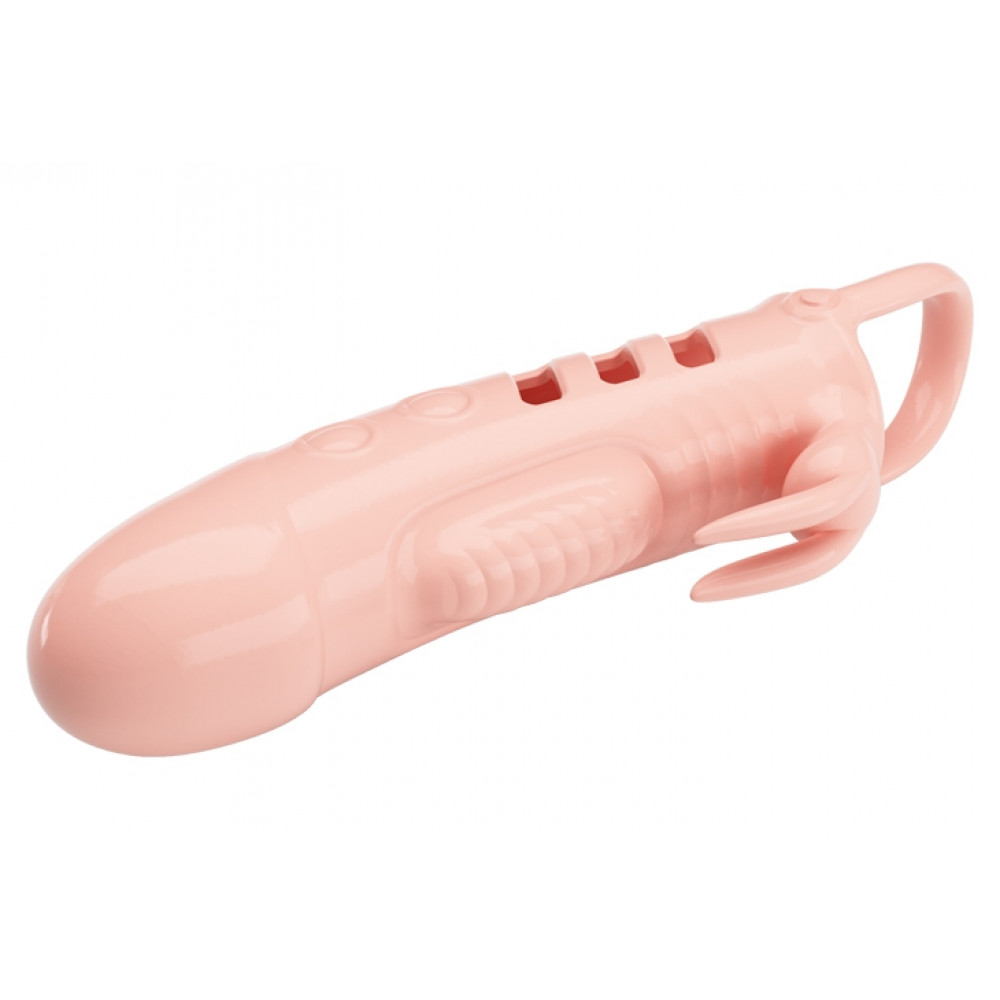  - УЦІНКА - Подовжуюча насадка з вібростимуляцією (на 2,5 см) PRETTY LOVE - PENIS SLEEVE Sloane, BI-026243 5