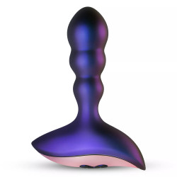 Анальная пробка Hueman, с вибрацией и пультом управления, фиолетовая, 3,1 см