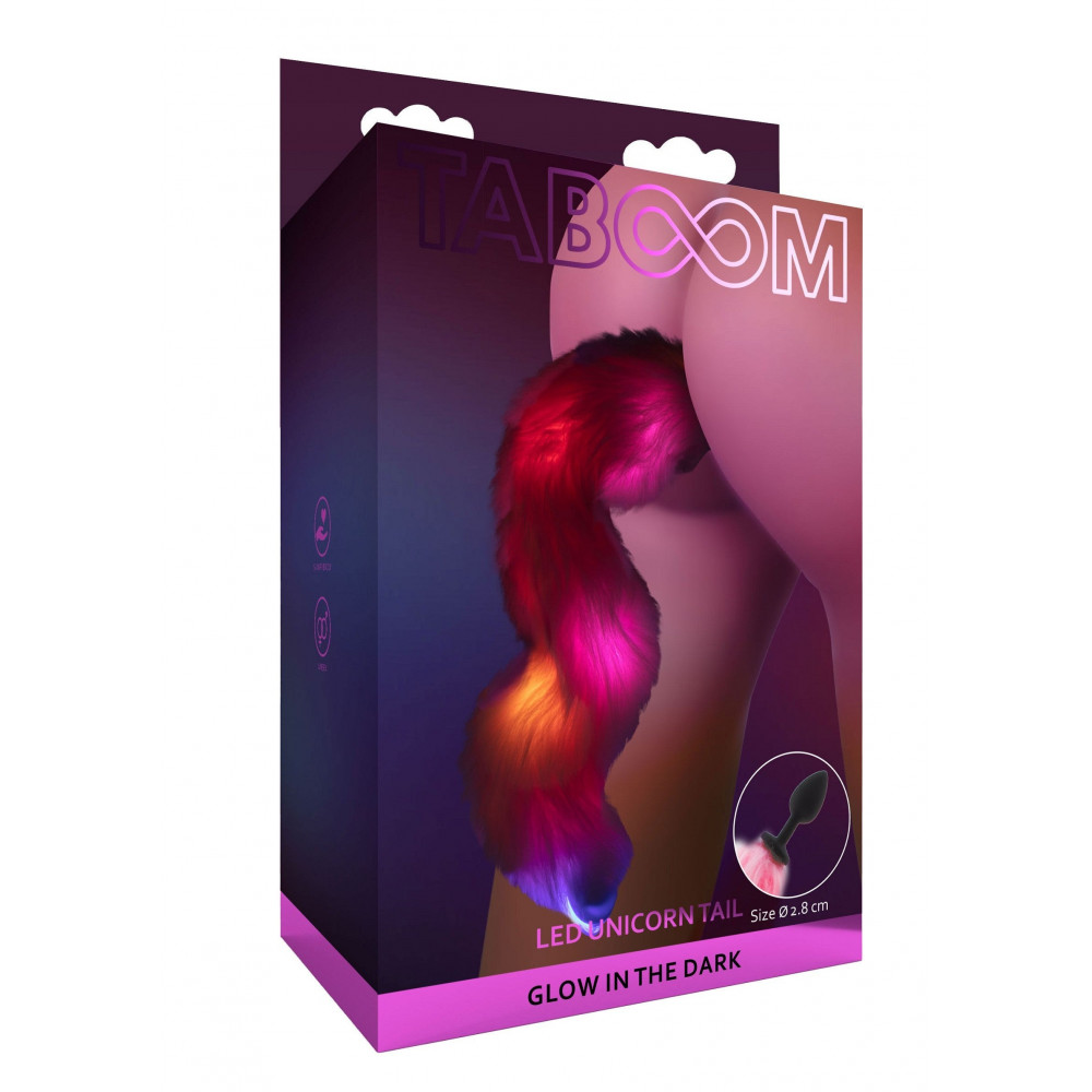 Анальные игрушки - Анальная пробка с хвостом и подсветкой Taboom Unicorn Tail & Buttplug LED