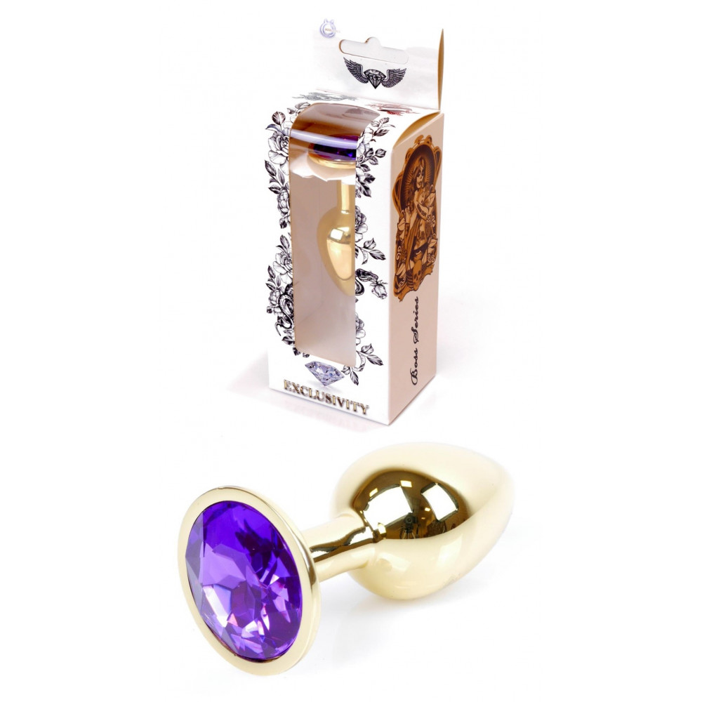 Анальные игрушки - Анальная пробка Boss Series - Jewellery Gold PLUG Purple S, BS6400025