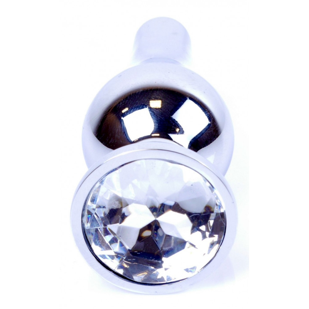Анальные игрушки без вибрации - Анальная пробка Boss Series - Jewellery Silver BUTT PLUG Clear, BS6400075 1