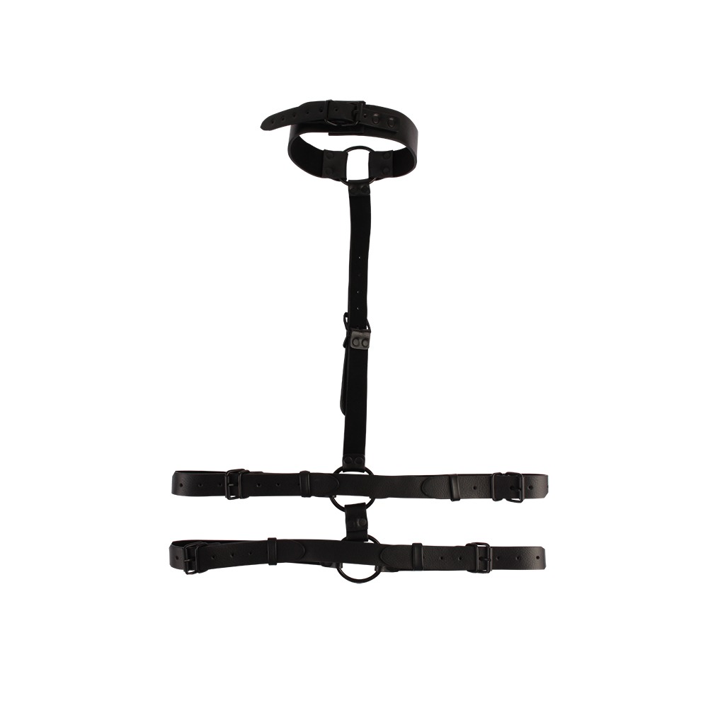 Наручники и ограничения - Бондаж-портупея Chisa BEHAVE! Luxury Fetish с ошейником, черная 1