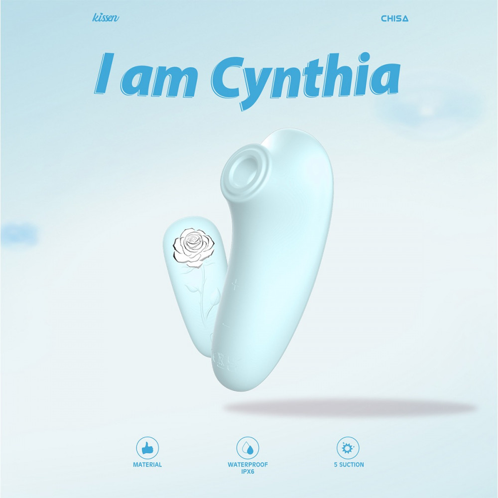 Вакуумный вибратор - Cтимулятор с пульсацией Chisa Kissen Cynthia для клитора, мятный 4