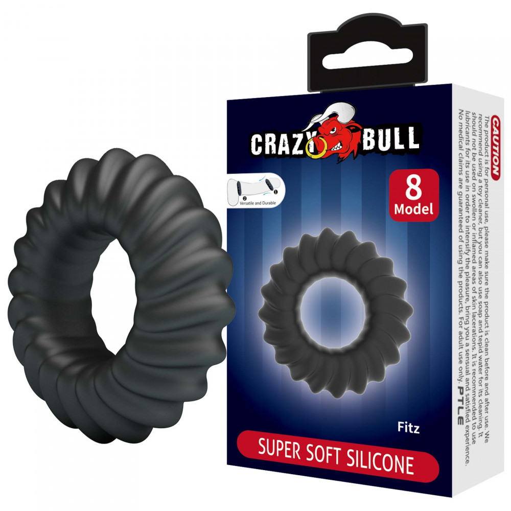  - Ерекційне кільце Crazy Bull №8 - FITZ super soft silicone, BI-210356