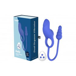 Эрекционное кольцо с анальным плагом Chisa Kissen Dally вибрирующее, синее