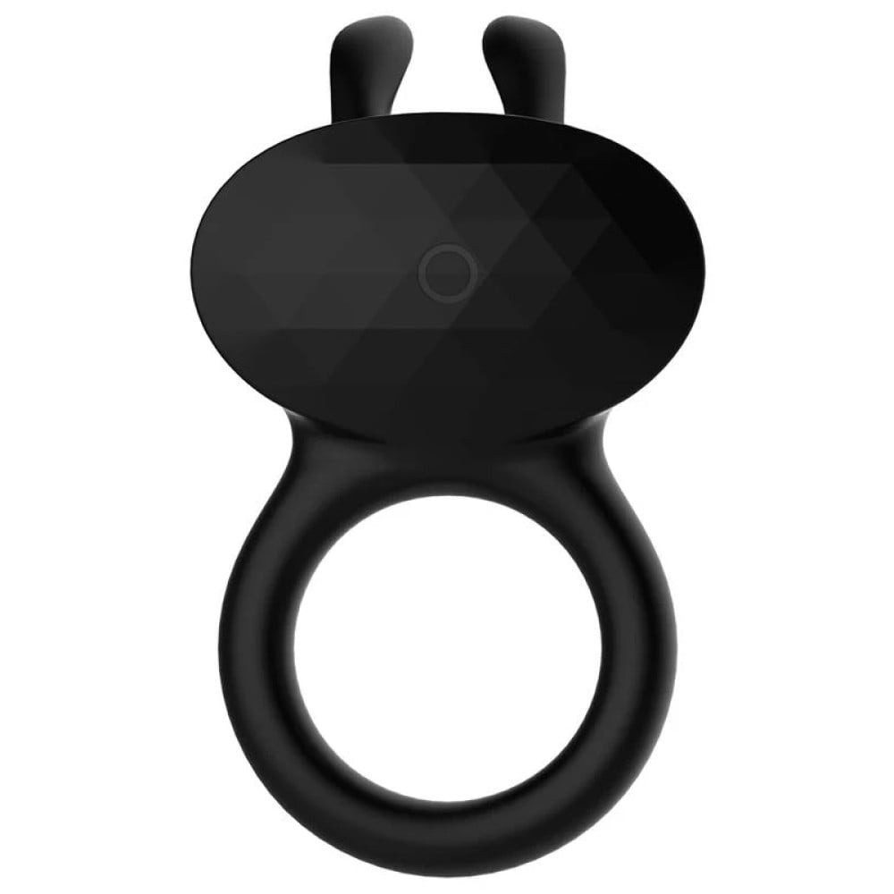  - Ерекційне віброкільце Every Night Toys Diamond The Duke з вушками для клітора, чорне 2