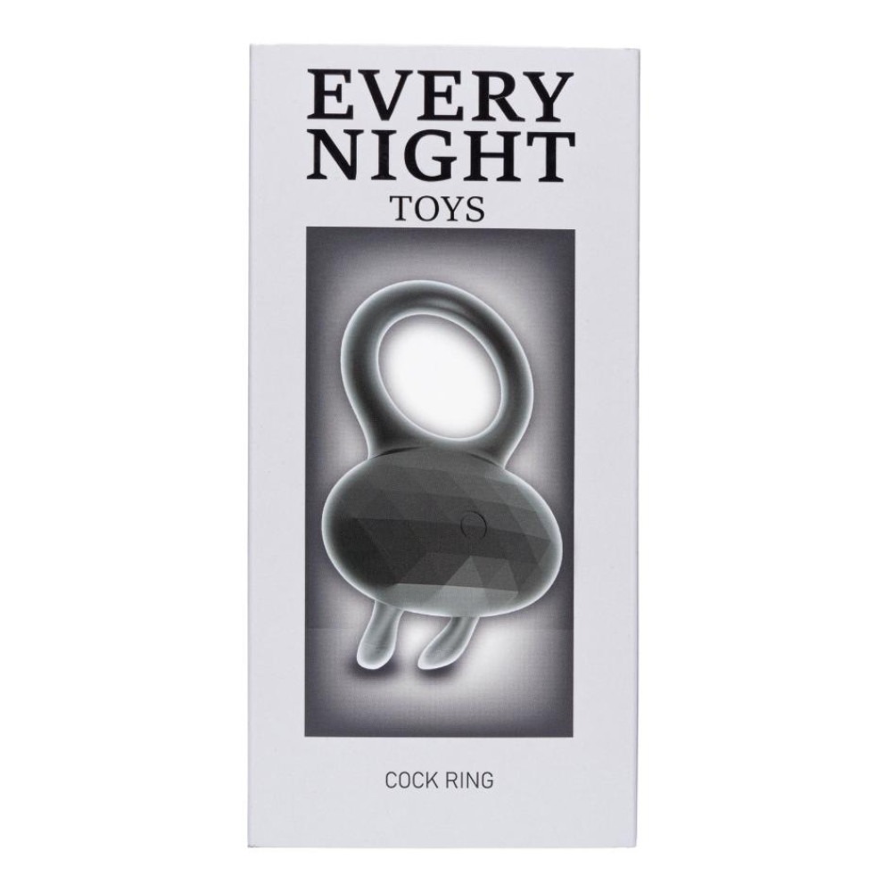  - Ерекційне віброкільце Every Night Toys Diamond The Duke з вушками для клітора, чорне 6