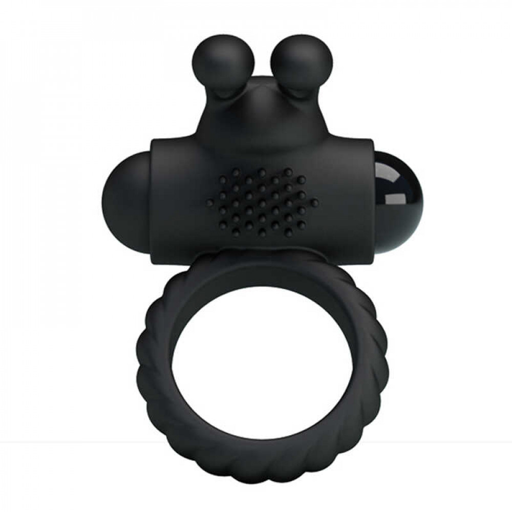 Эрекционные кольца с вибрацией - Эрекционное виброкольцо Pretty Love, черное, силикон 6