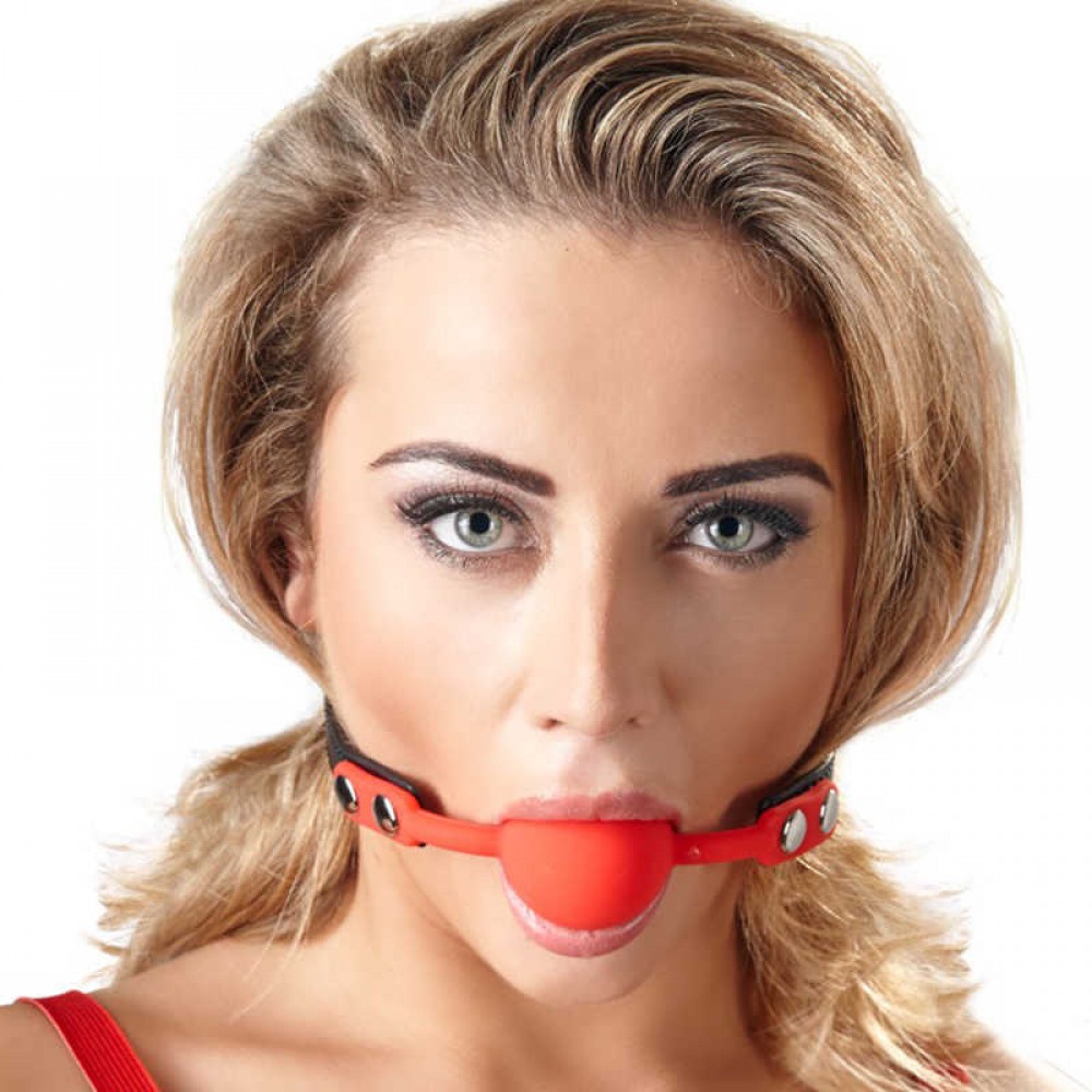 БДСМ игрушки - Кляп Bad Kitty RED Gag Silicone 2