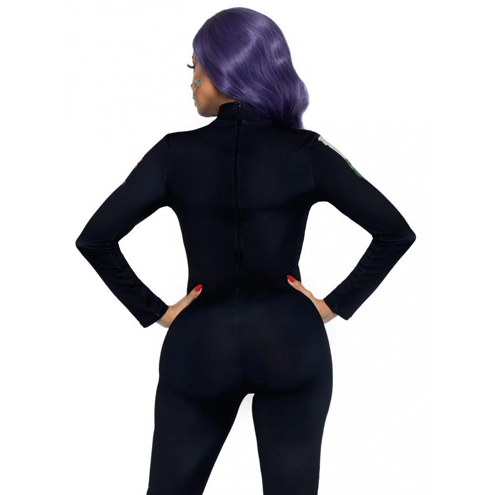 Разное - Комбинезон скелет с цветочным принтом Leg Avenue Floral skeleton catsuit M 1