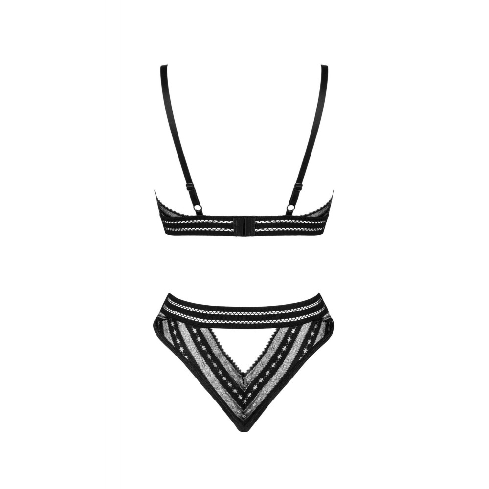 Разное - Комплект с геометрическим узором Obsessive Natilya, черный, XS/S 5