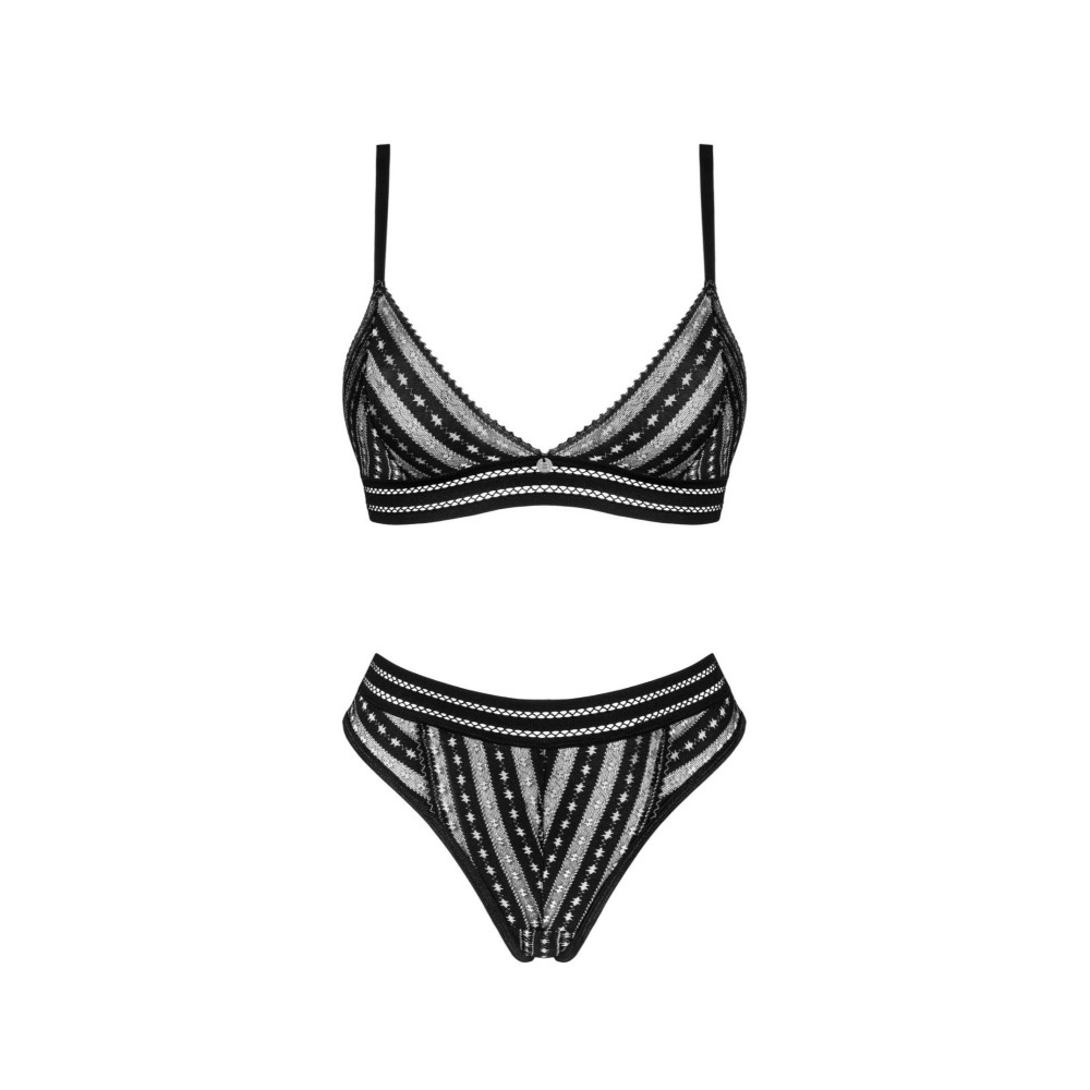 Разное - Комплект с геометрическим узором Obsessive Natilya, черный, XS/S 4