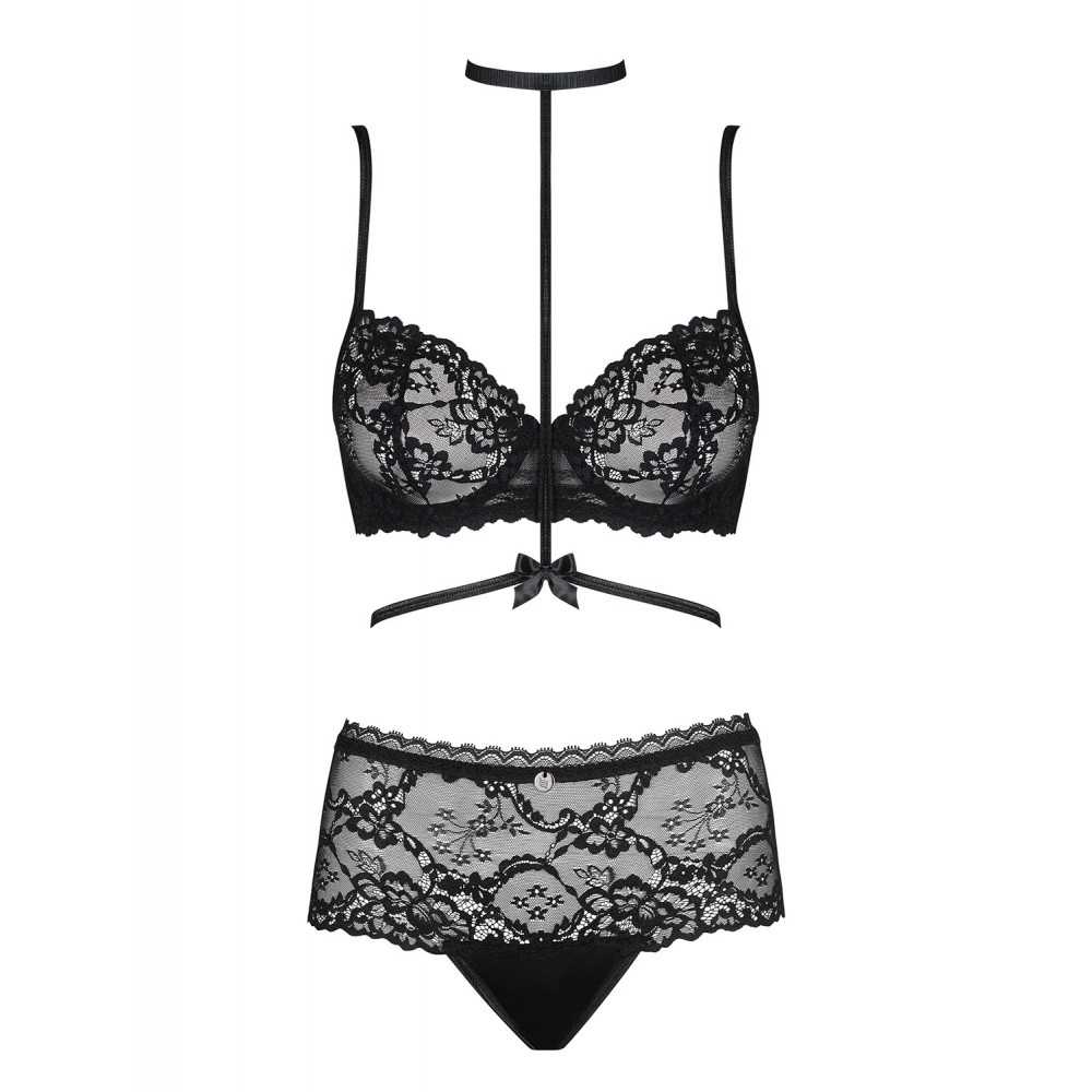 Разное - Комплект кружевного белья Obsessive RAQUELIA с чокером, черный, L/XL 2
