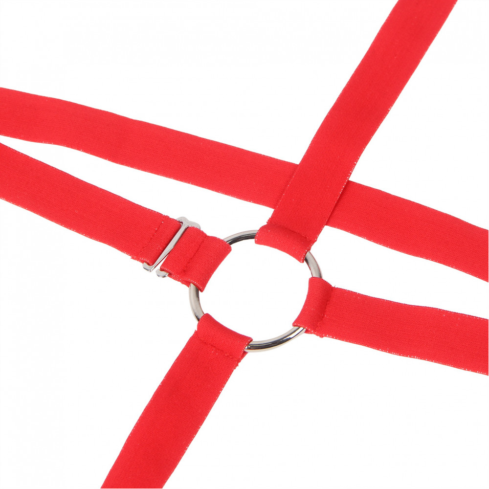 Різне - Чоловічі труси з портупеєю та чокером Star Night червоний-чорний, S 7