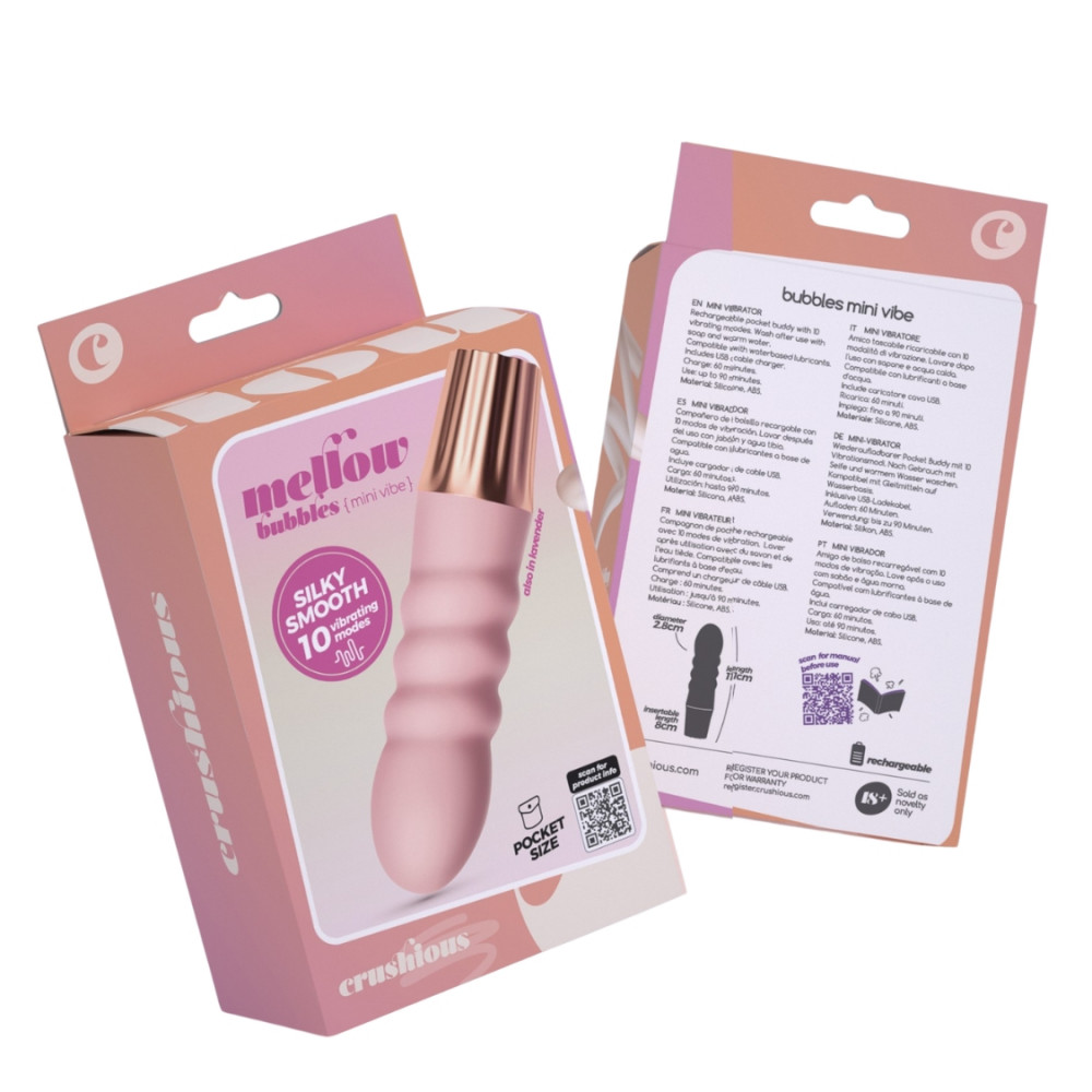 Класичний вібратор - Міні-вібратор CRUSHIOUS Mellow Bubbles, рожевий, 11 х 2,8 см 10