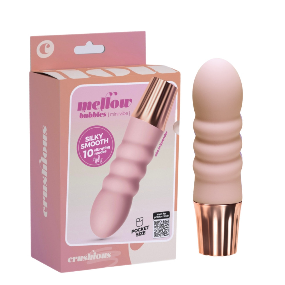 Класичний вібратор - Міні-вібратор CRUSHIOUS Mellow Bubbles, рожевий, 11 х 2,8 см