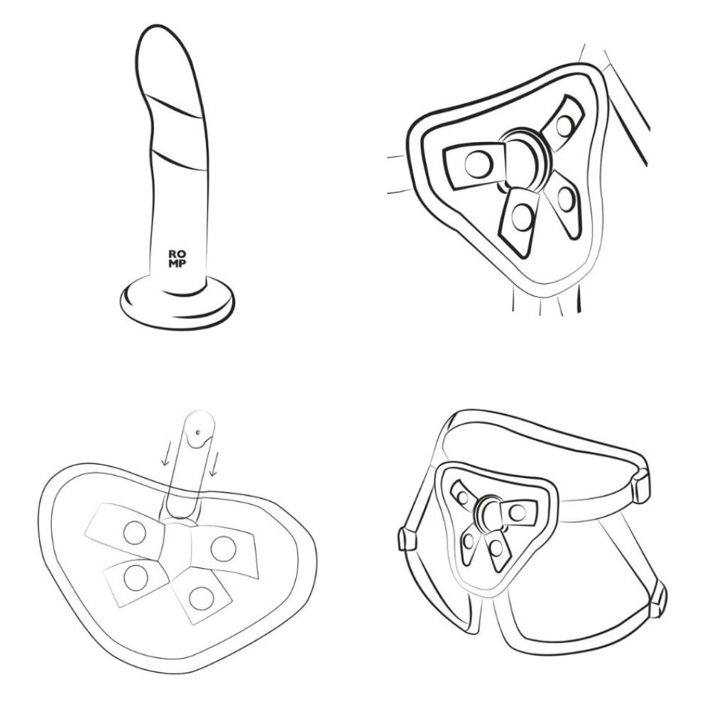 Різне - Насадка-фалоімітатор для страпону ROMP Dizi колір градієнт: від червоного до оранжевого 9