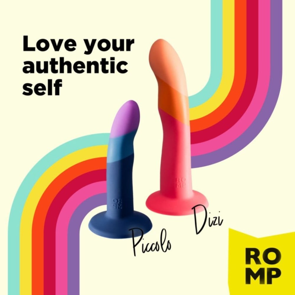 Різне - Насадка-фалоімітатор для страпону ROMP Dizi колір градієнт: від червоного до оранжевого 7