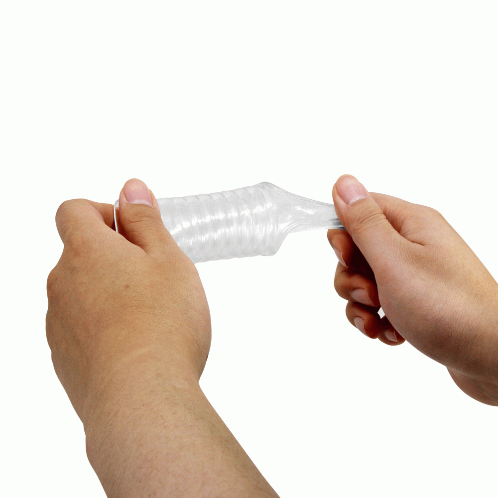 Эрекционные кольца без вибрации - Насадка на пенис ребристая Pretty Love Hartman открытая, с петлёй, прозрачная 5